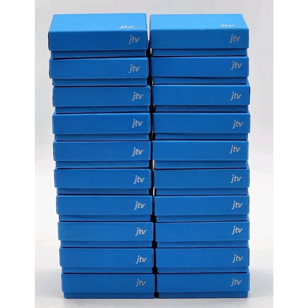 Lot Of 20 Empty Jewelry Boxes Cardboard Blue JTV logo FAST SHIPPING